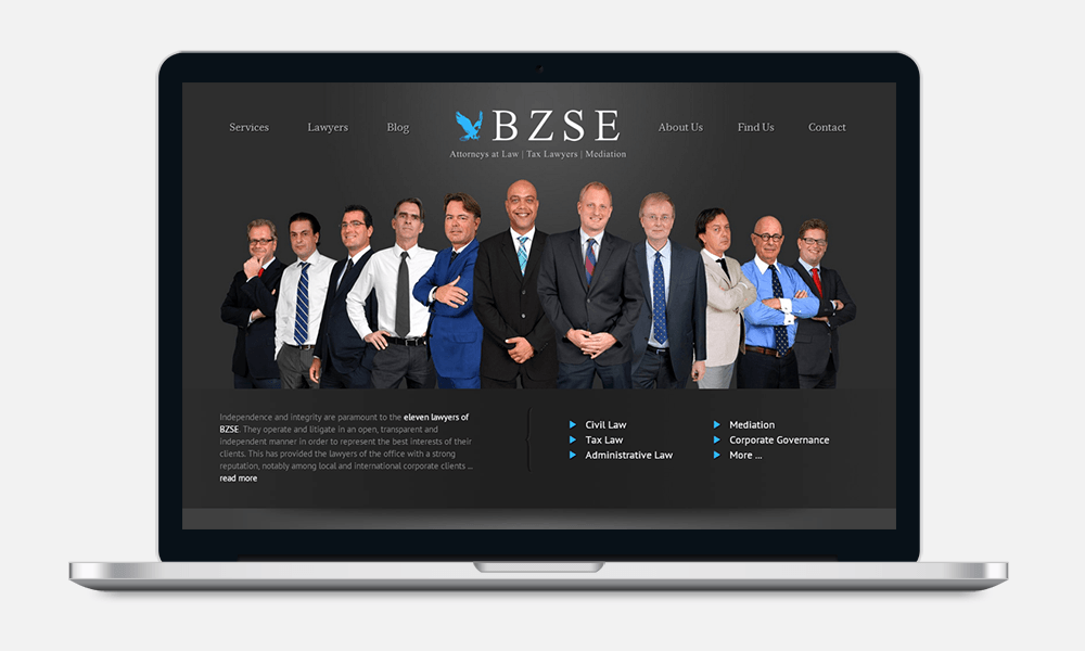 BZSE's Website seen on a laptop