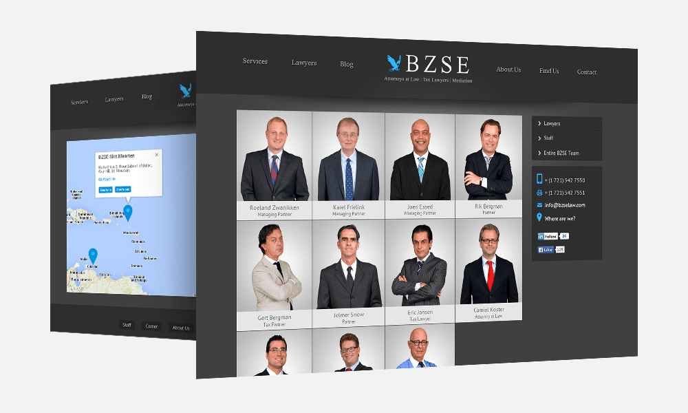 BZSE's Website sceen shots