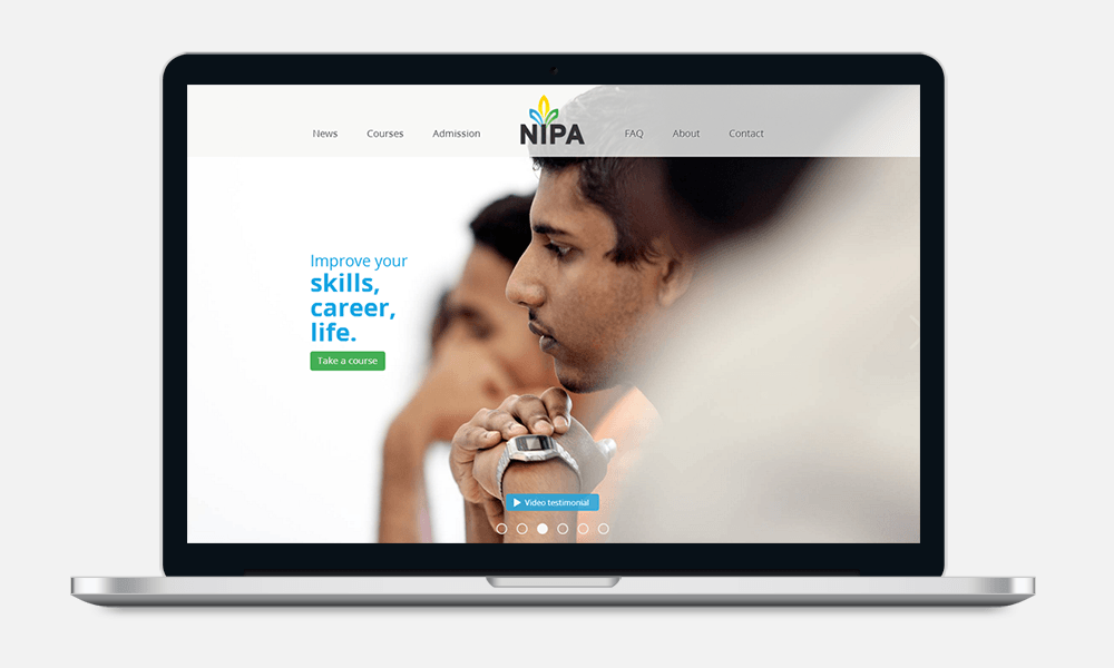 NIPA's Website on a laptop