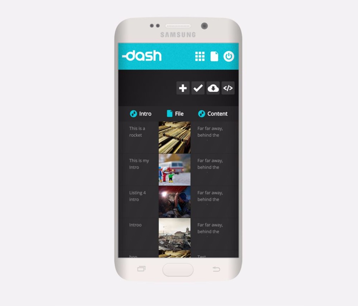 Dash on a Mobile